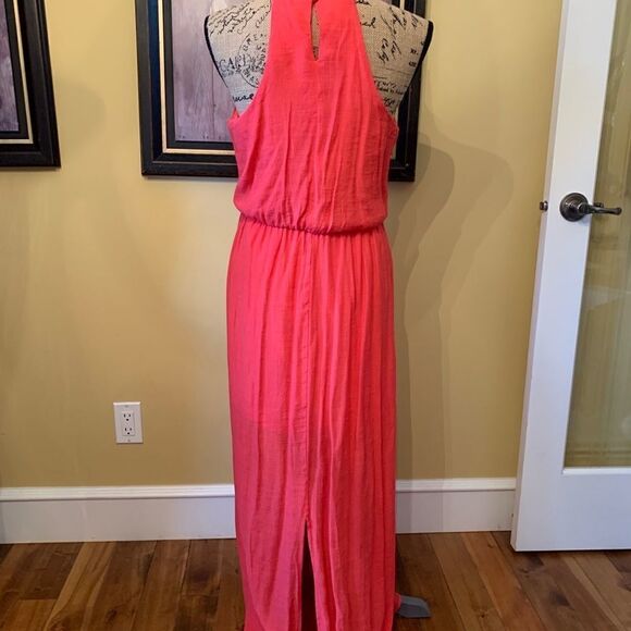 Lily Rose Floor Length Dress Gold Choker neck - Picture 3 of 8